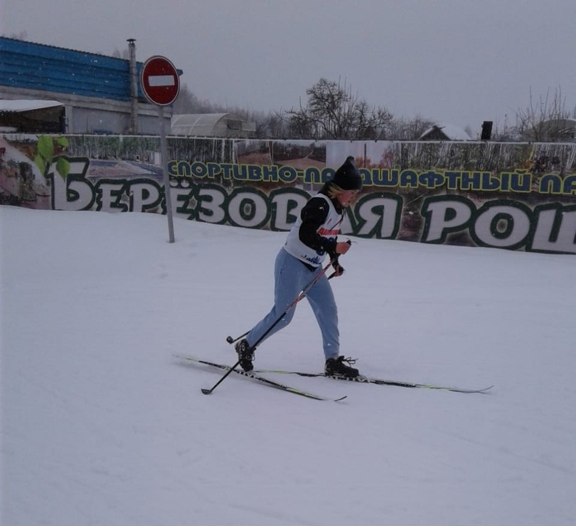 Вторые в лыжных гонках.